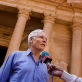 Ted Turner in Petra, Jordan (United Nations Foundation trip, 2007)