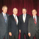 Ted Turner with Foundation presidents (L-R Timothy Wirth, Ted Turner, MIke Finley, Sam Nunn)