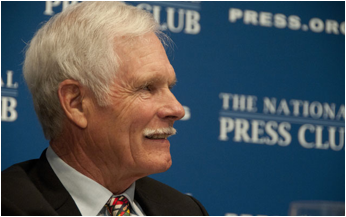 Ted Turner howls in appearance at Aspen