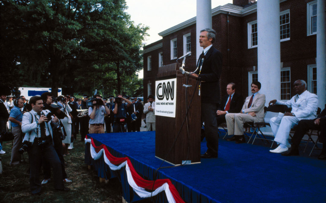 Announces his plans to launch a groundbreaking 24-hour news network titled Cable News Network (CNN)